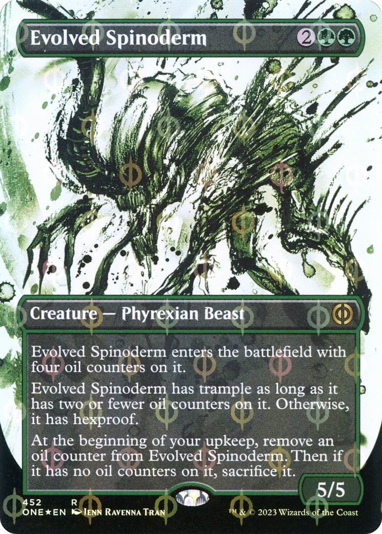 Image of Evolved Spinoderm (Showcase) (Step-and-Compleat Foil) (ONE-452) - Phyrexia: All Will Be One: (Showcase) (Borderless) Foil