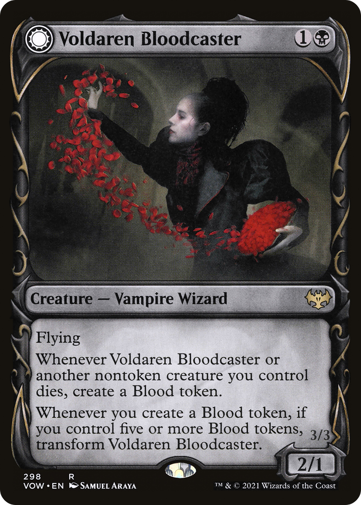 Image of Voldaren Bloodcaster (Showcase) (VOW-298) - Innistrad: Crimson Vow: (Showcase, Double Faced Transform) Foil
