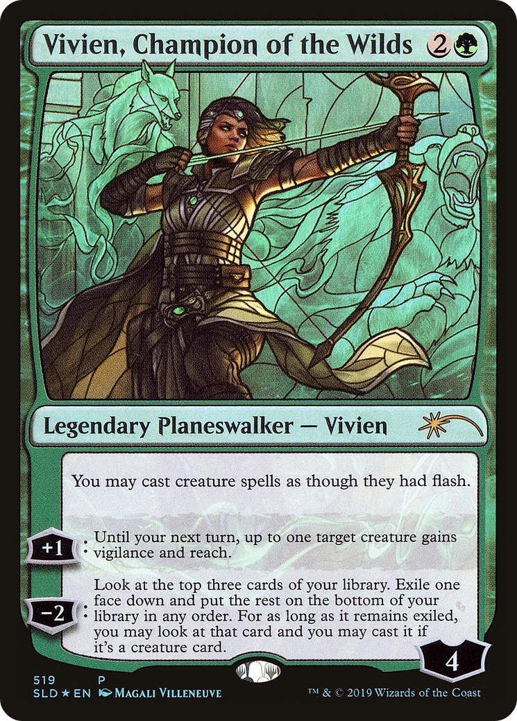 Image of Vivien, Champion of the Wilds (Stained Glass) (SLD-519) - Secret Lair Drop Foil