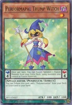 Image of Performapal Trump Witch (Shatterfoil) (SP15-EN027) - Star Pack ARC-V 1st Edition