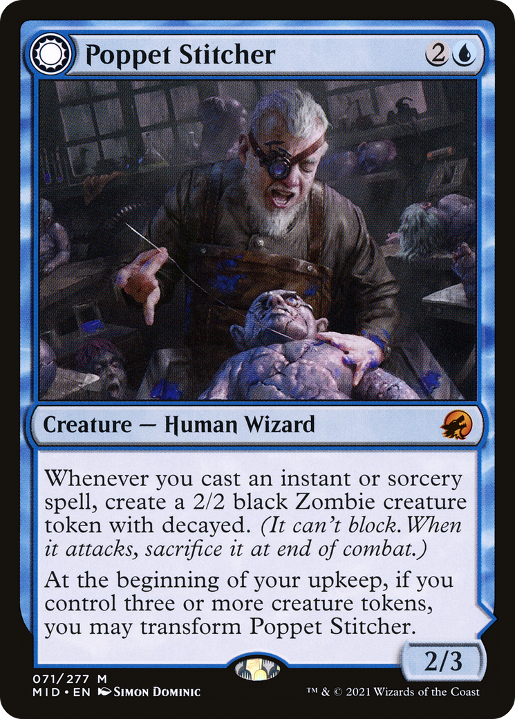 Image of Poppet Stitcher (MID-071) - Innistrad: Midnight Hunt: (Double Faced Transform) Foil