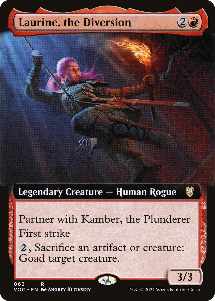 Image of Laurine, the Diversion (Extended Art) (VOC-063) - Crimson Vow Commander: (Extended Art)