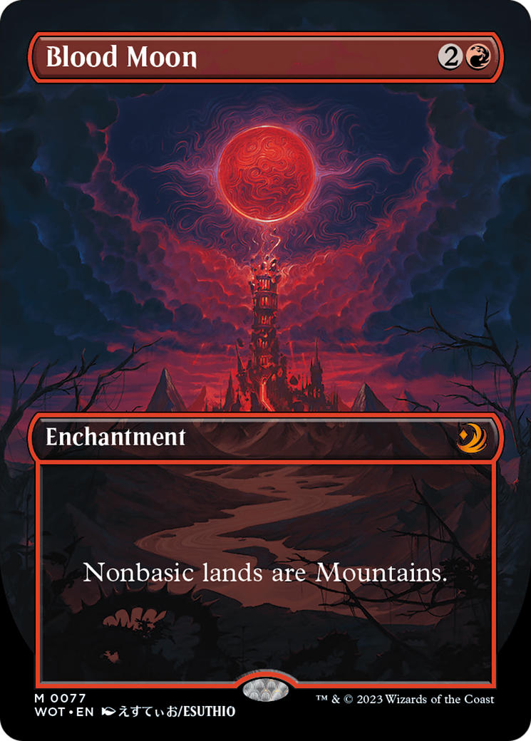 Image of Blood Moon (Anime Borderless) (WOT-077) - Wilds of Eldraine: Enchanting Tales (Borderless) Foil