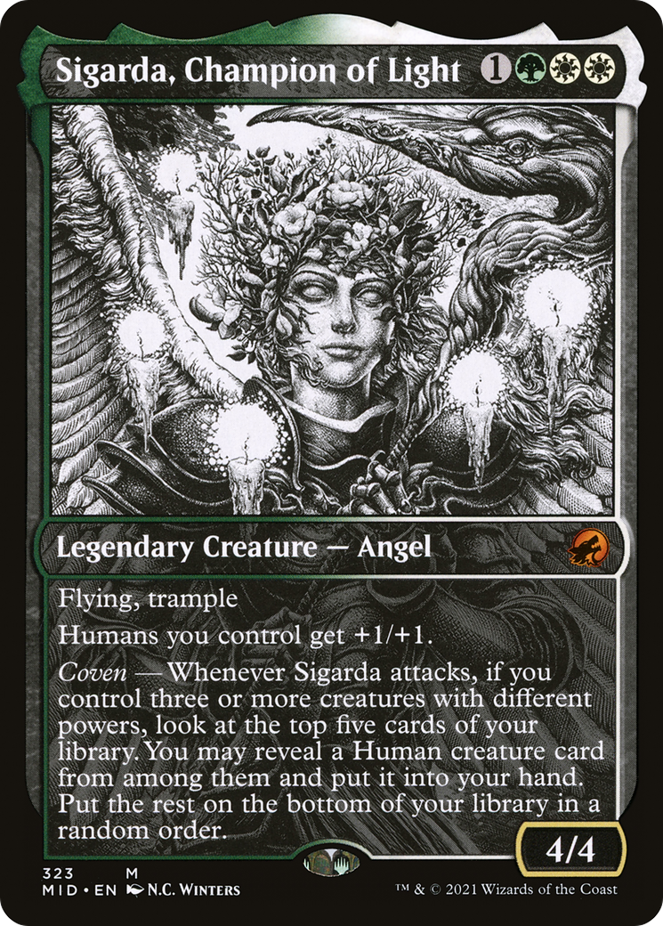 Image of Sigarda, Champion of Light (Showcase) (MID-323) - Innistrad: Midnight Hunt: (Showcase) Foil