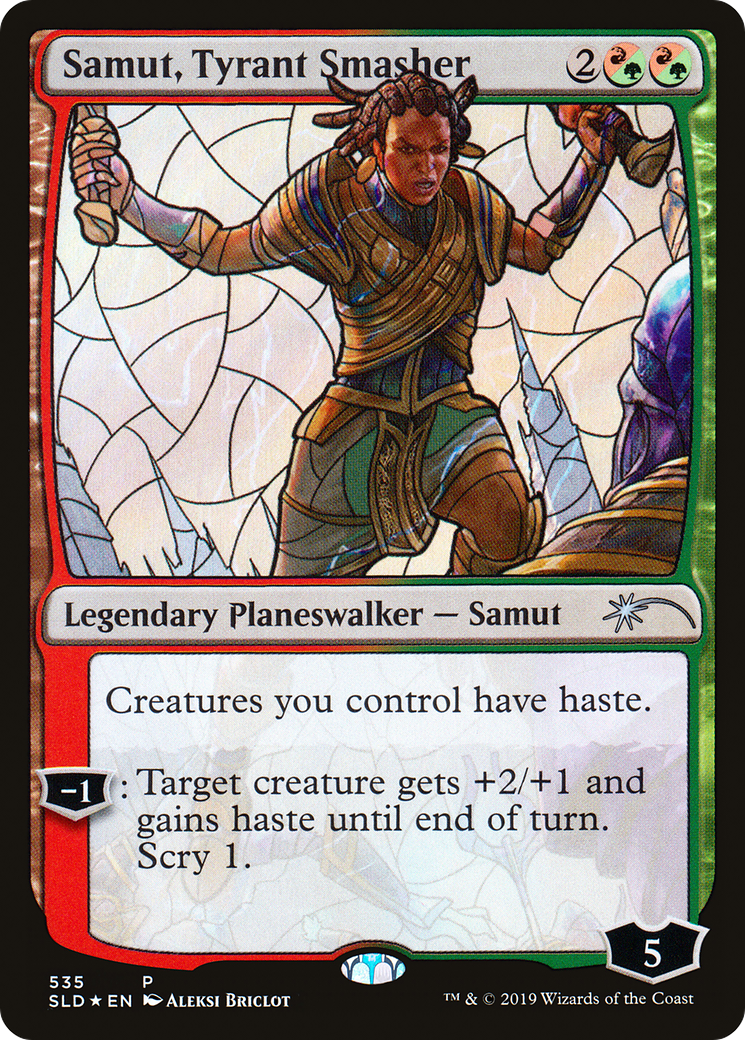 Image of Samut, Tyrant Smasher (Stained Glass) (SLD-535) - Secret Lair Drop Foil