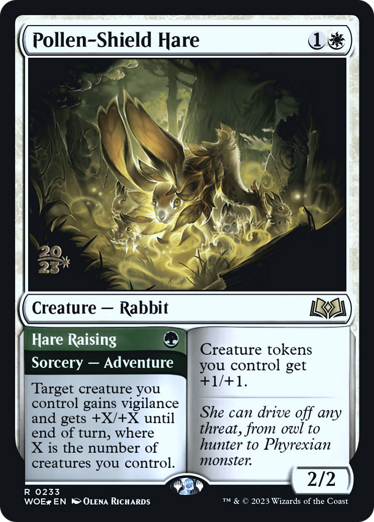 Image of Pollen-Shield Hare (PRE-233) - Wilds of Eldraine Promos Foil