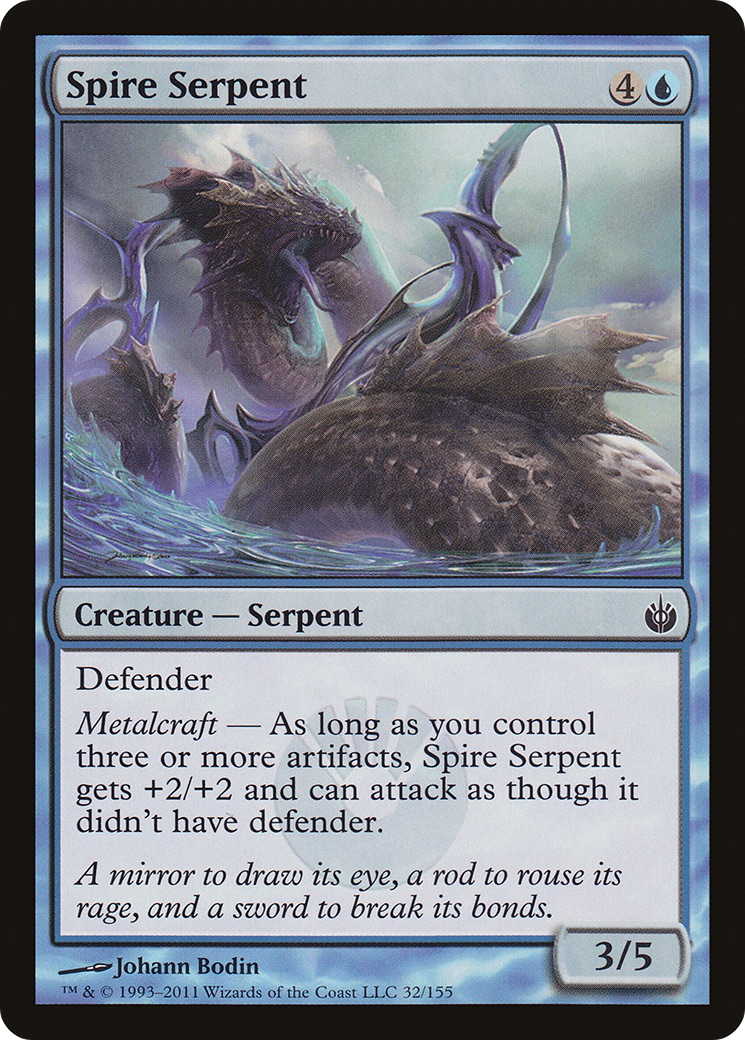 Image of Spire Serpent (MBS-032) - Mirrodin Besieged Foil