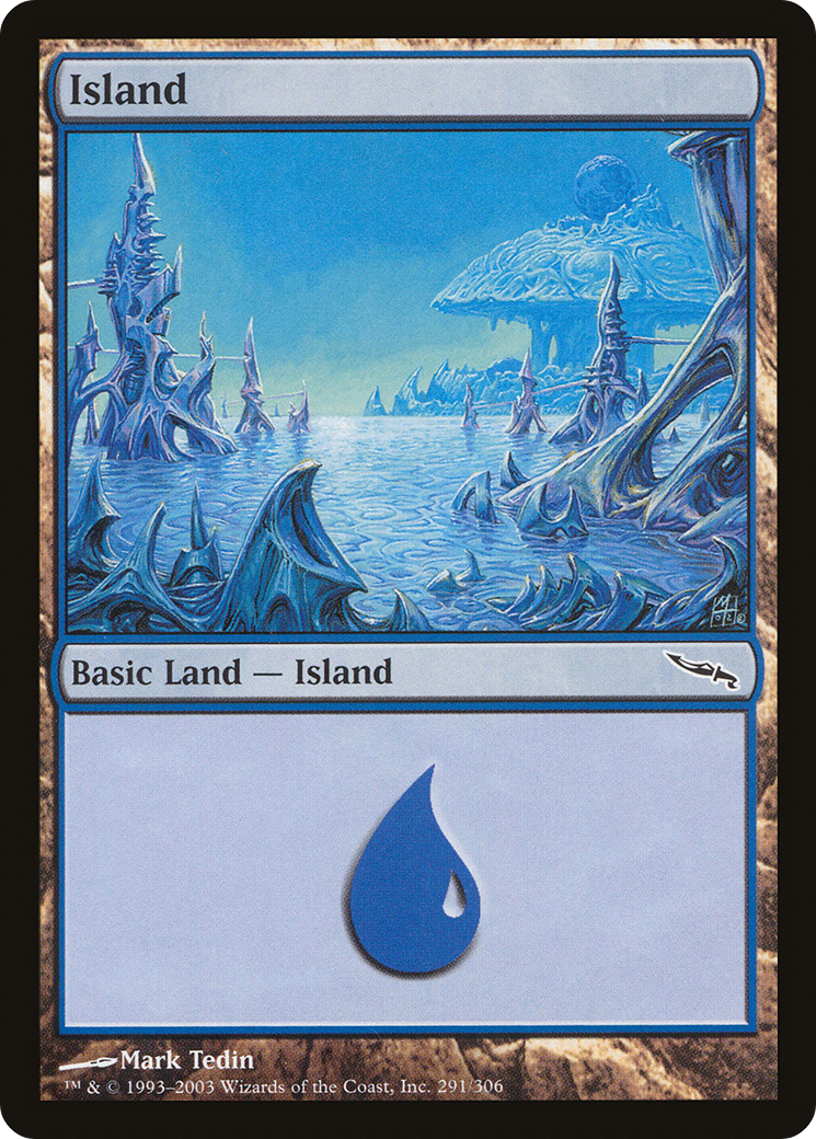 Image of Island (291) (MRD-291) - Mirrodin Foil