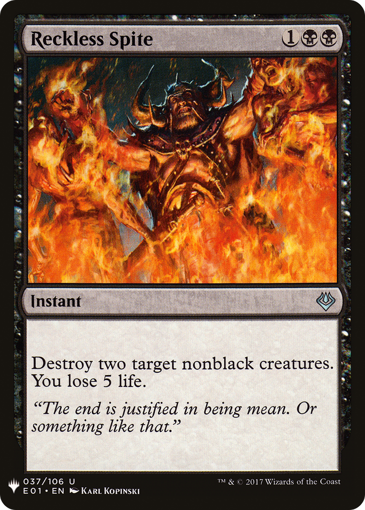 Image of Reckless Spite (LIST-E01-37) - The List