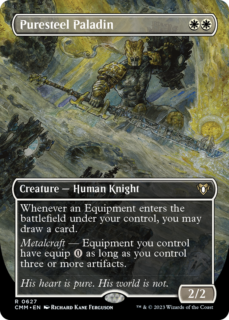 Image of Puresteel Paladin (Borderless) (CMM-627) - Commander Masters (Borderless) Foil