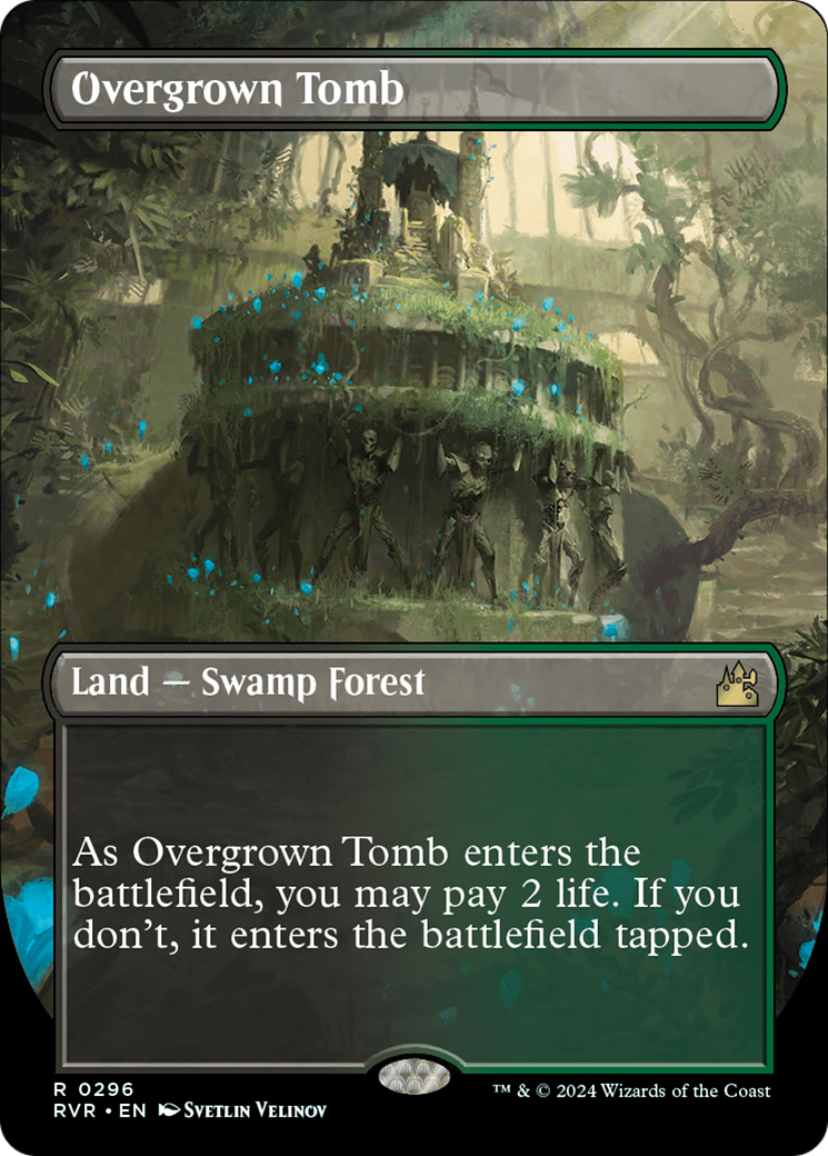 Image of Overgrown Tomb (Borderless) (RVR-296) - Ravnica Remastered (Borderless) Foil