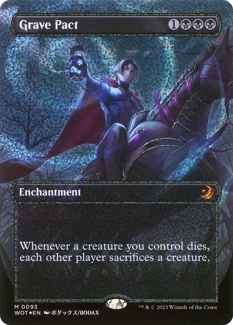 Image of Grave Pact (Anime Borderless) (Confetti Foil) (WOT-093) - Wilds of Eldraine: Enchanting Tales (Borderless) Foil