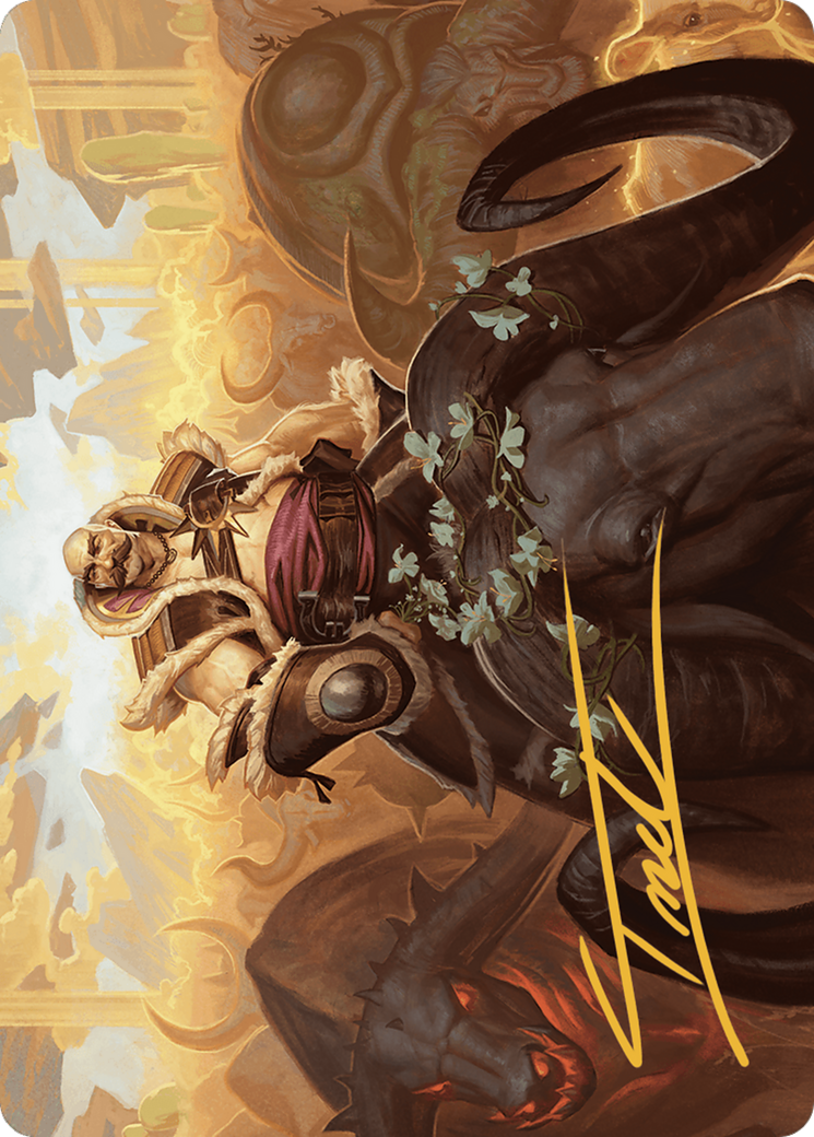 Image of Bruse Tarl, Roving Rancher // Bruse Tarl, Roving Rancher (AOTJ-020) - Outlaws of Thunder Junction Art Series (Borderless)