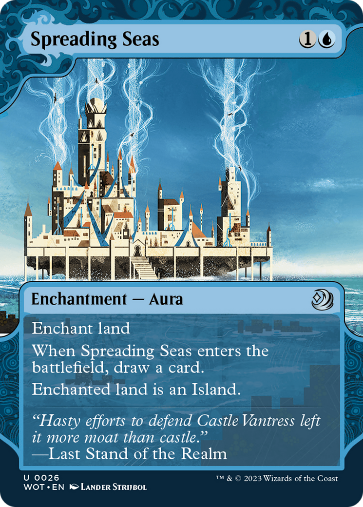 Image of Spreading Seas (WOT-026) - Wilds of Eldraine: Enchanting Tales: (Showcase) (Borderless) Foil