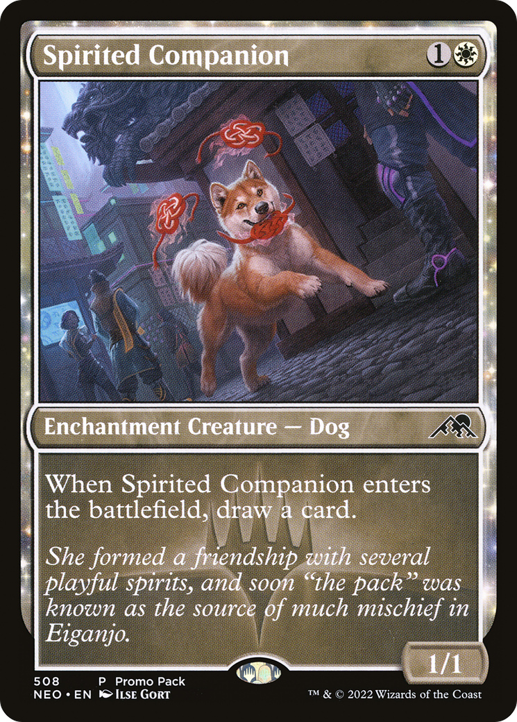Image of Spirited Companion (PPNEO-508) - Kamigawa: Neon Dynasty: (enchantment)
