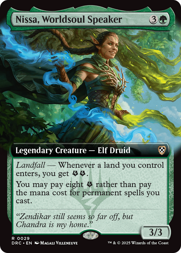Image of Nissa, Worldsoul Speaker (Extended Art) (DRC-029) - Commander: Aetherdrift: (Extended Art)