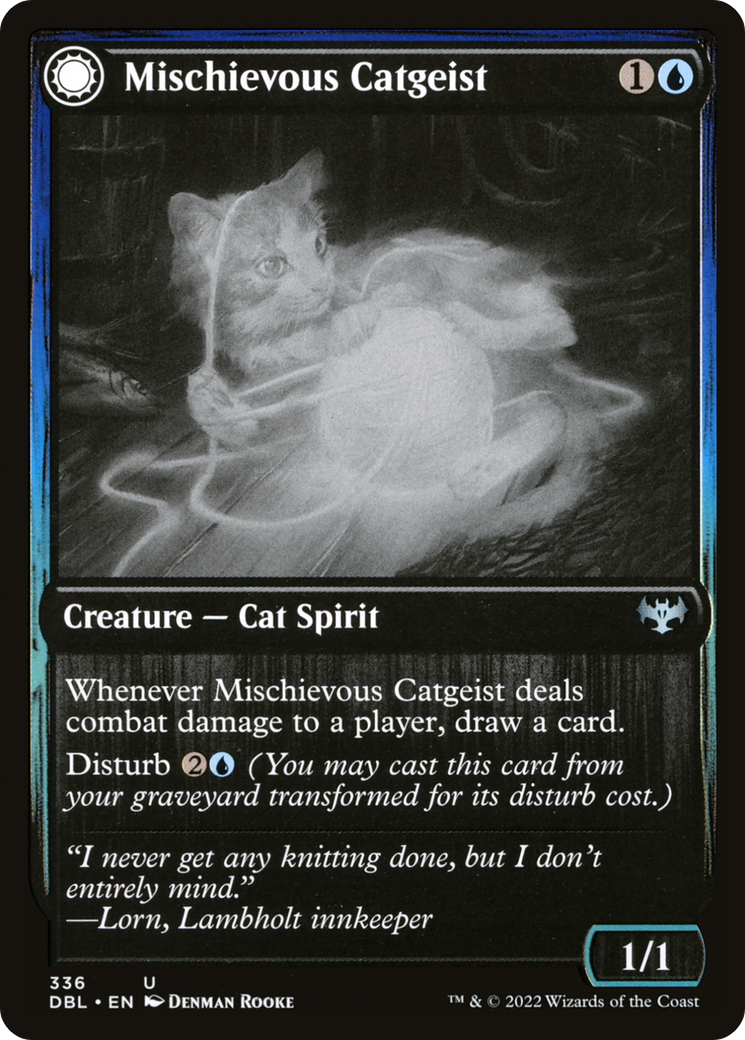 Image of Mischievous Catgeist (DBL-336) - Innistrad: Double Feature: (Double Faced Transform)