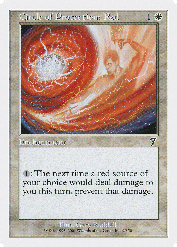 Image of Circle of Protection: Red (7ED-09★) - 7th Edition Foil