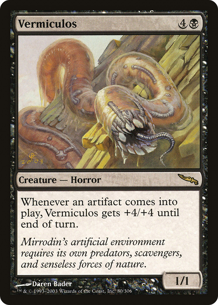 Image of Vermiculos (MRD-080) - Mirrodin Foil