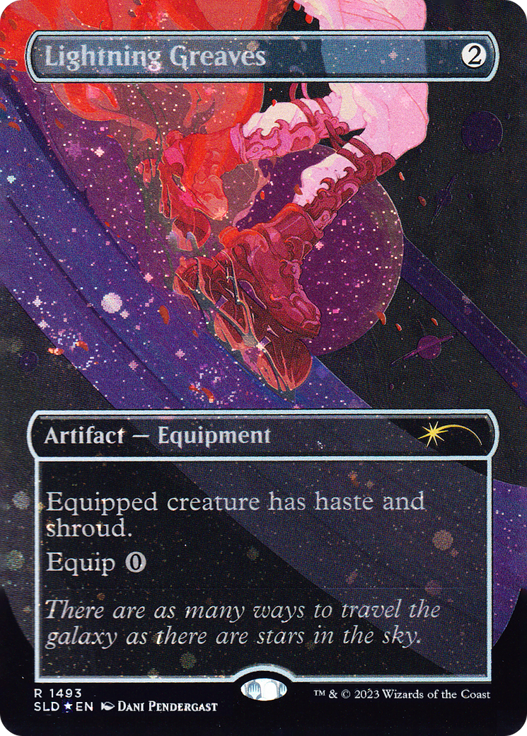 Image of Lightning Greaves (1493) (Galaxy Foil) (SLD-1493★) - Secret Lair Drop (Borderless) Foil