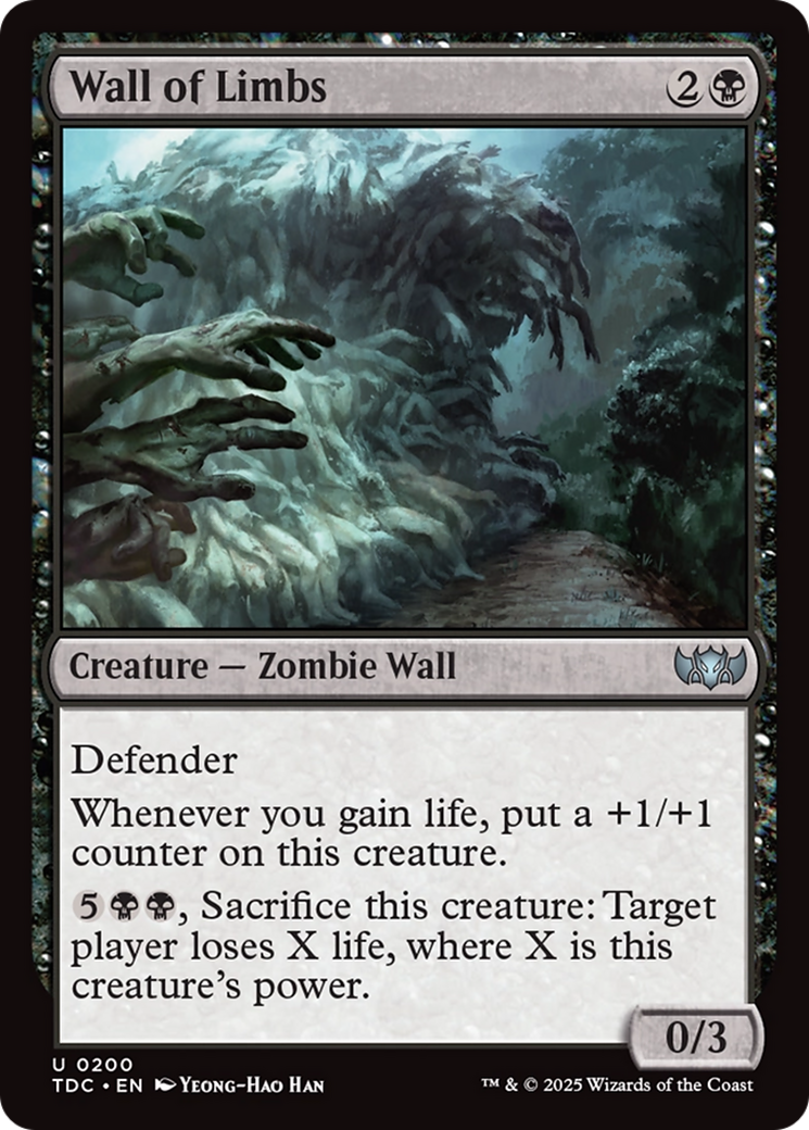 Image of Wall of Limbs (TDC-200) - Commander: Tarkir: Dragonstorm