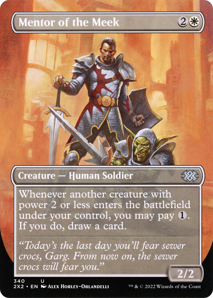 Image of Mentor of the Meek (Borderless) (2X2-340) - Double Masters 2022 (Borderless) Foil