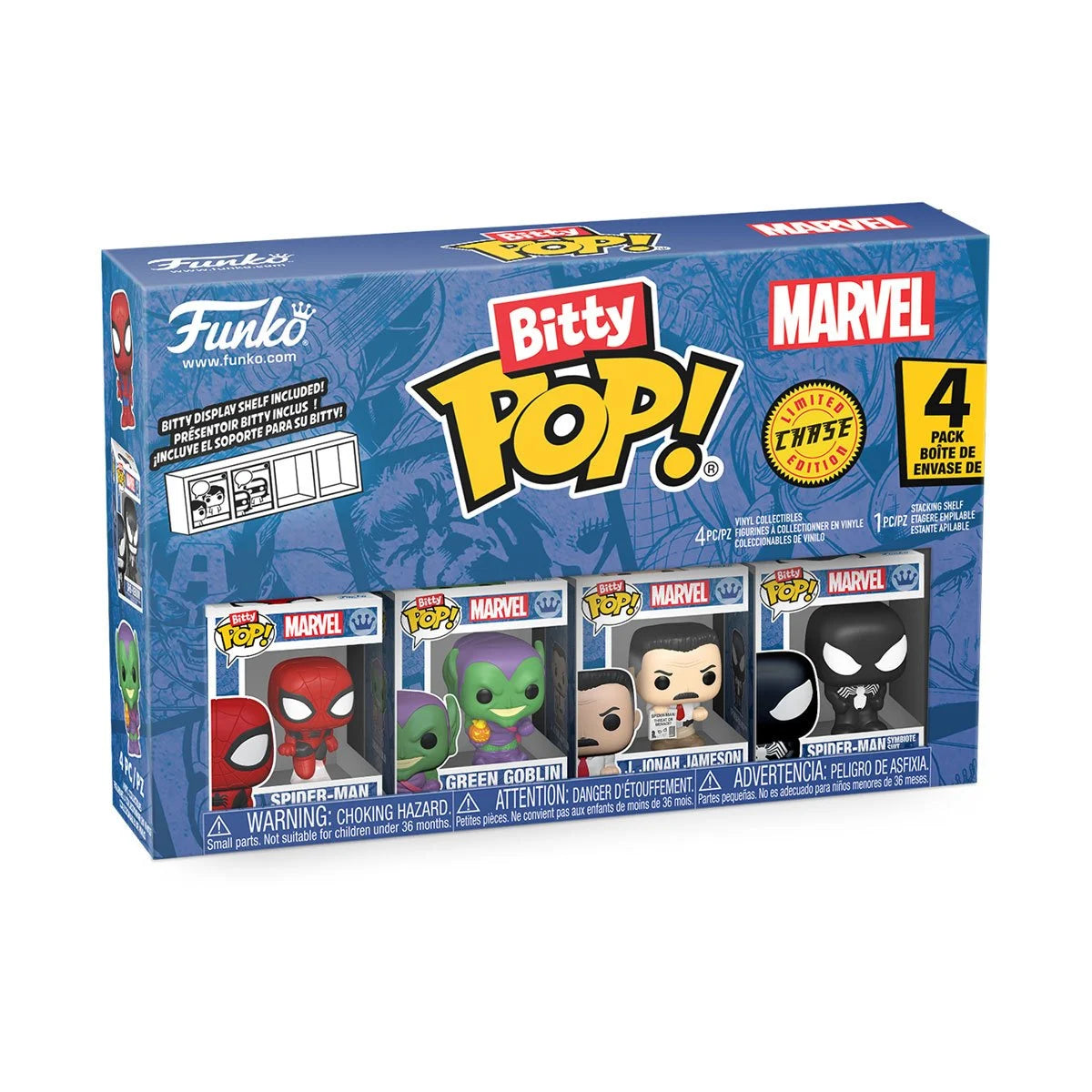 Image of Spider-Man Funko Bitty Pop! Mini-Figure 4-Pack Peter Parker CHASE
