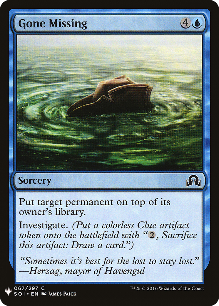 Image of Gone Missing (LIST-SOI-67) - The List