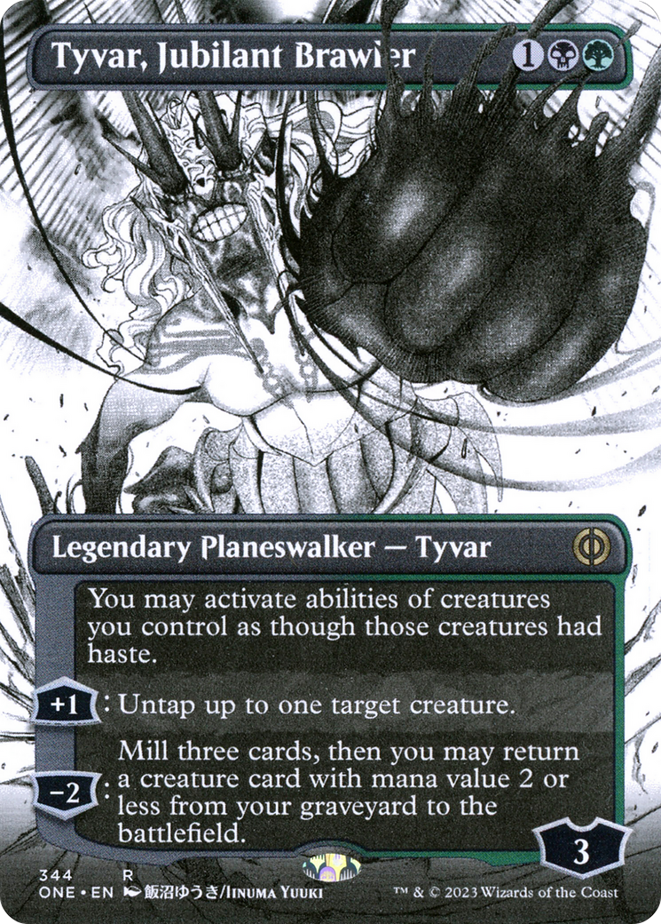 Image of Tyvar, Jubilant Brawler (Borderless) (ONE-344) - Phyrexia: All Will Be One: (Showcase) (Borderless)