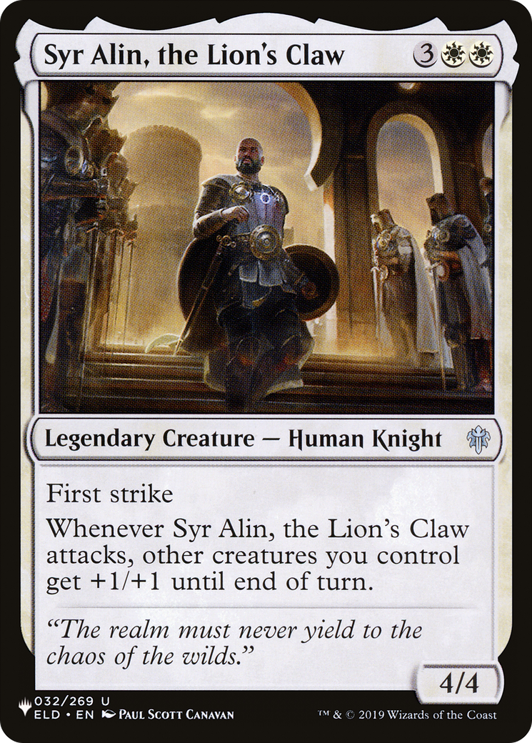 Image of Syr Alin, the Lion's Claw (LIST-ELD-32) - The List