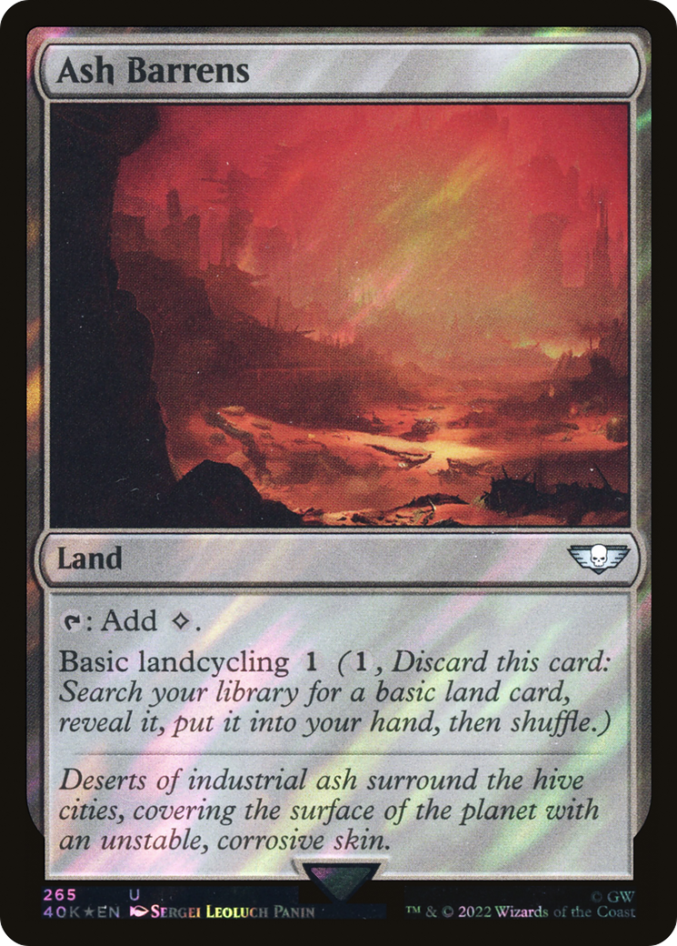 Image of Ash Barrens (Surge Foil) (40K-265) - Warhammer 40,000 Commander Foil