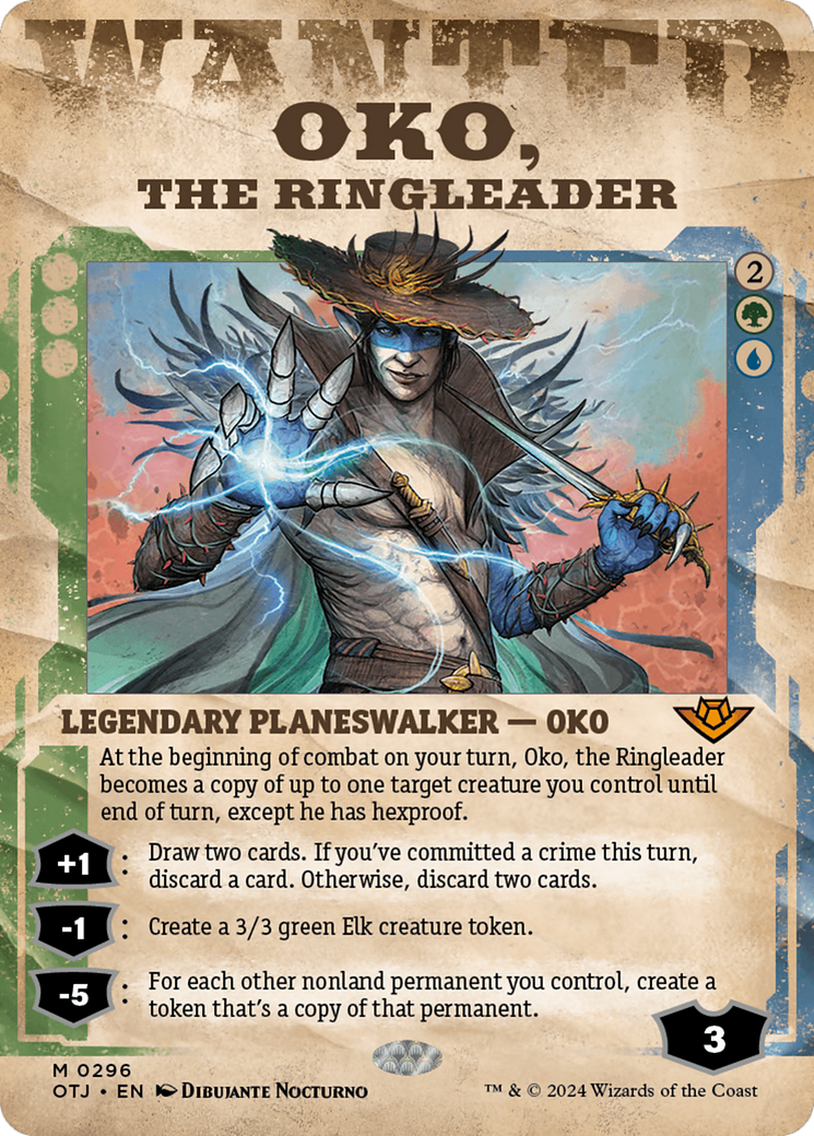 Image of Oko, the Ringleader (Showcase) (OTJ-296) - Outlaws of Thunder Junction: (Showcase) (Borderless) Foil