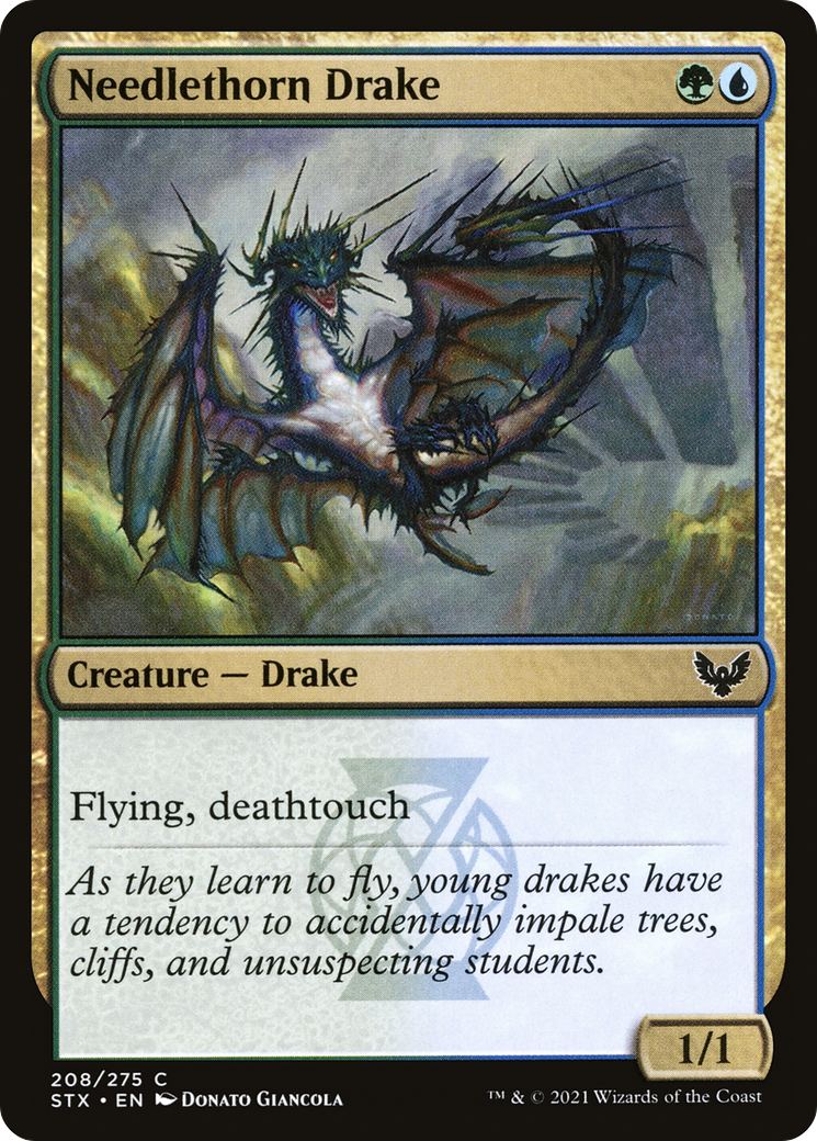 Image of Needlethorn Drake (STX-208) - Strixhaven: School of Mages Foil