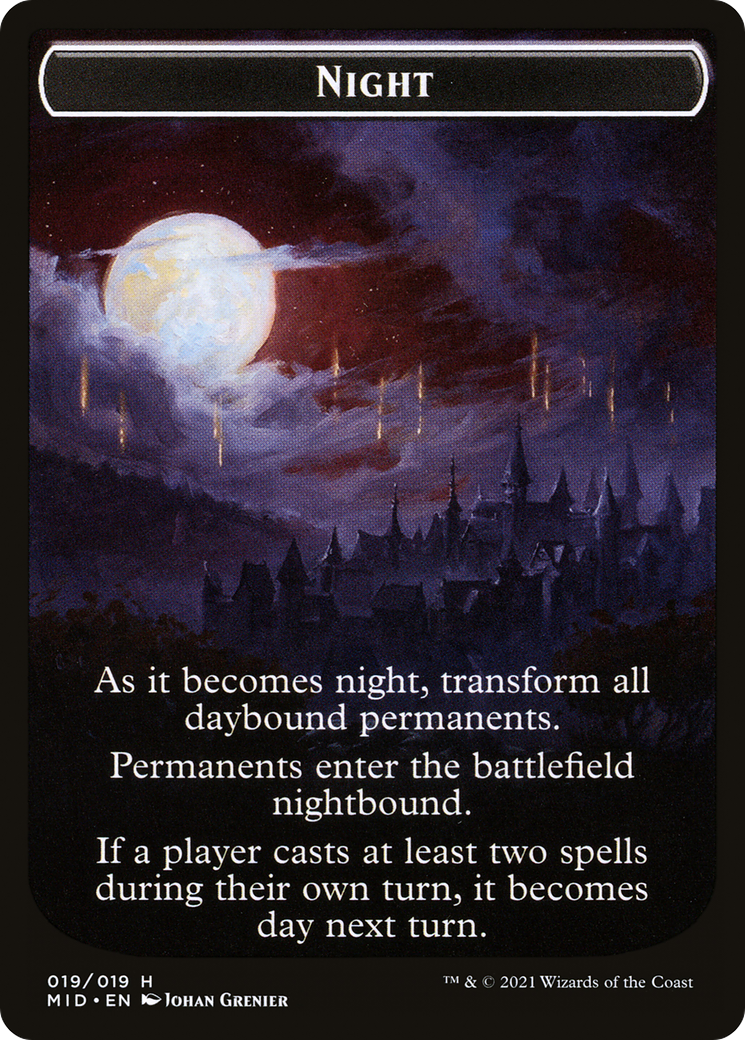 Image of Day // Night (TMID-019) - Innistrad: Midnight Hunt Tokens