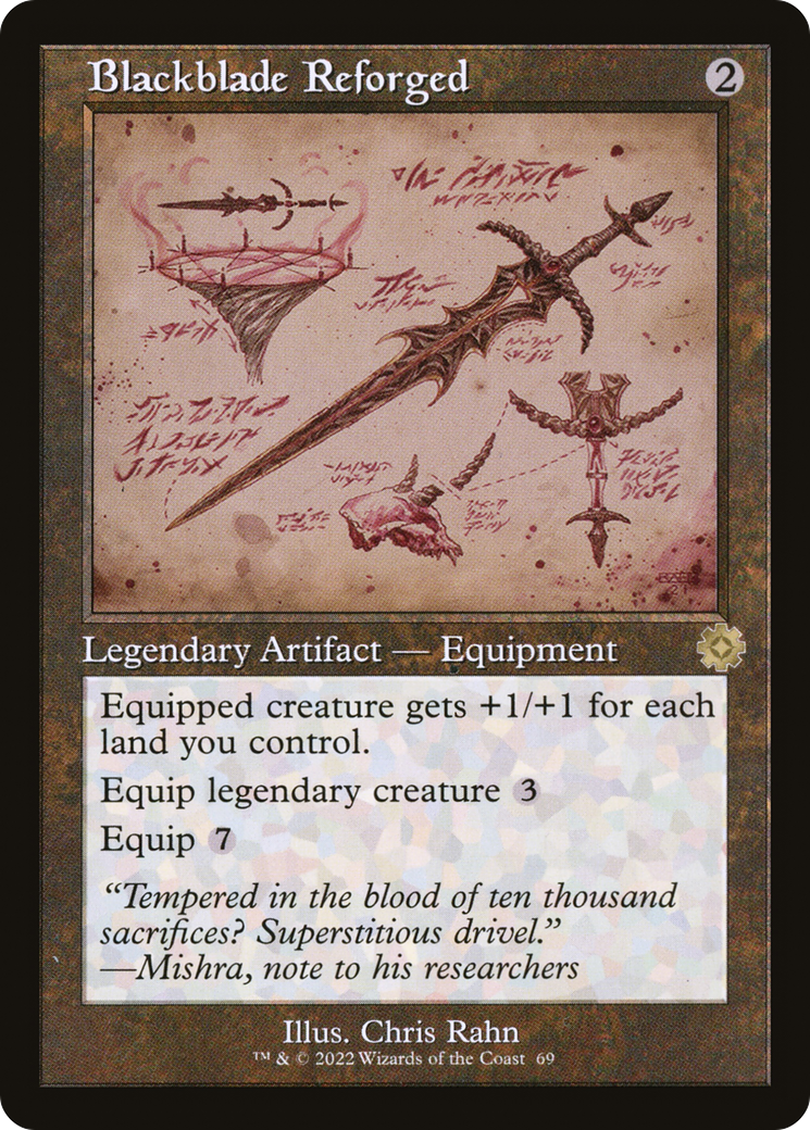 Image of Blackblade Reforged (Schematic) (BRR-069) - The Brothers' War Retro Artifacts