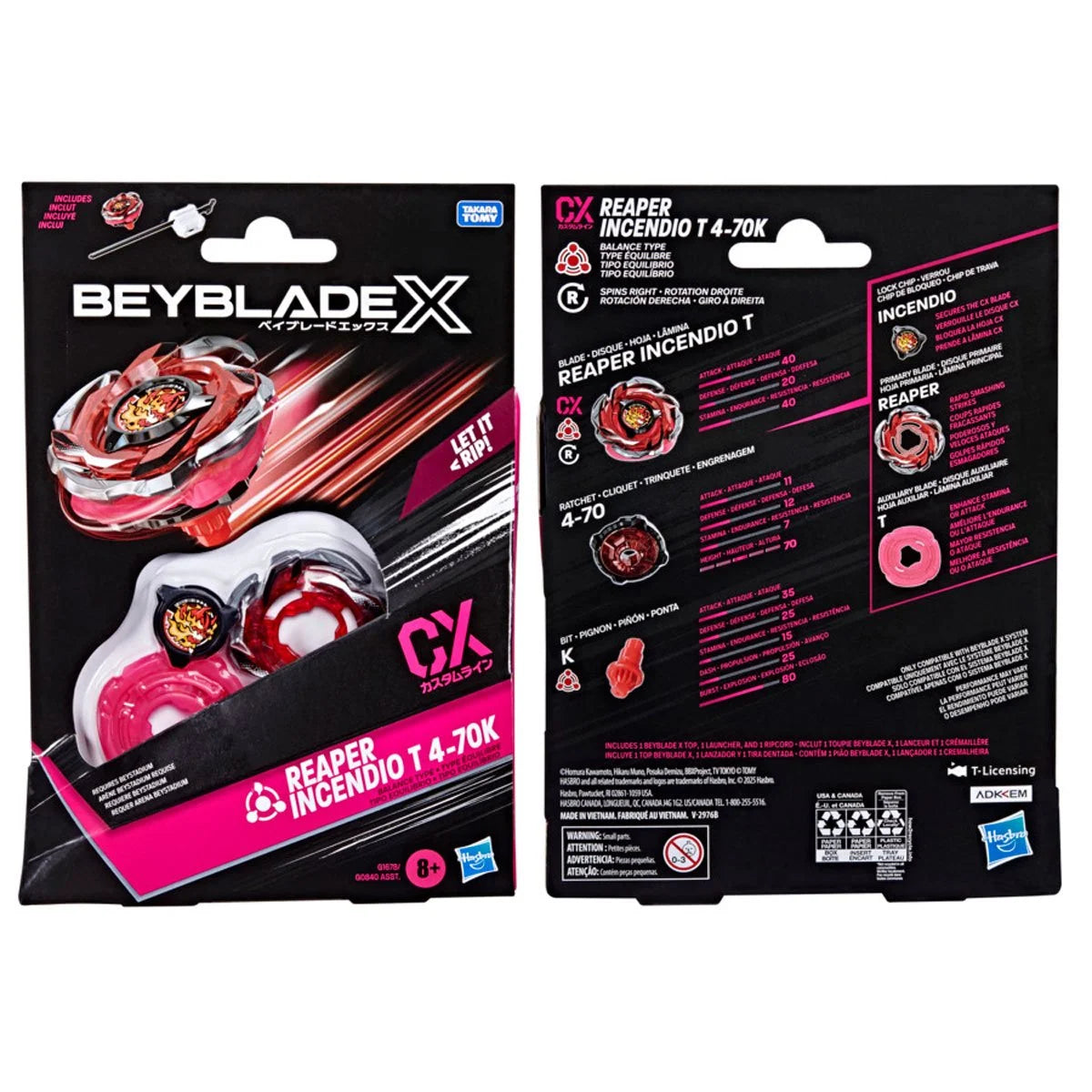 Image of Beyblade X Reaper Incendio T 4-70K CX Starter Pack Set