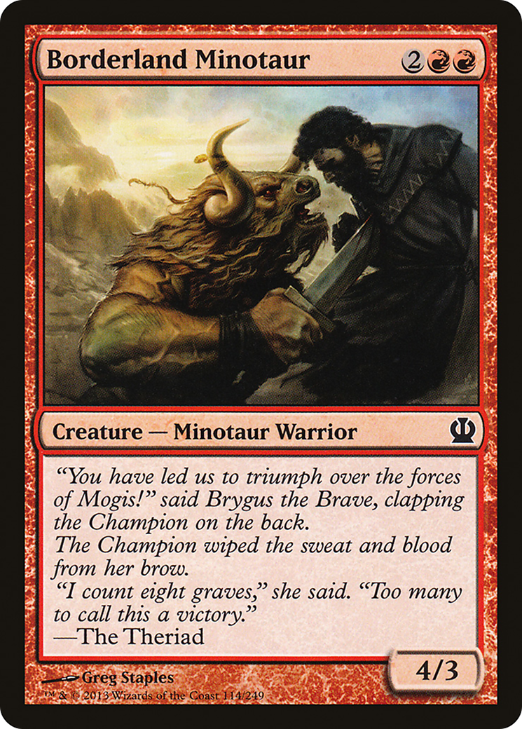 Image of Borderland Minotaur (THS-114) - Theros Foil