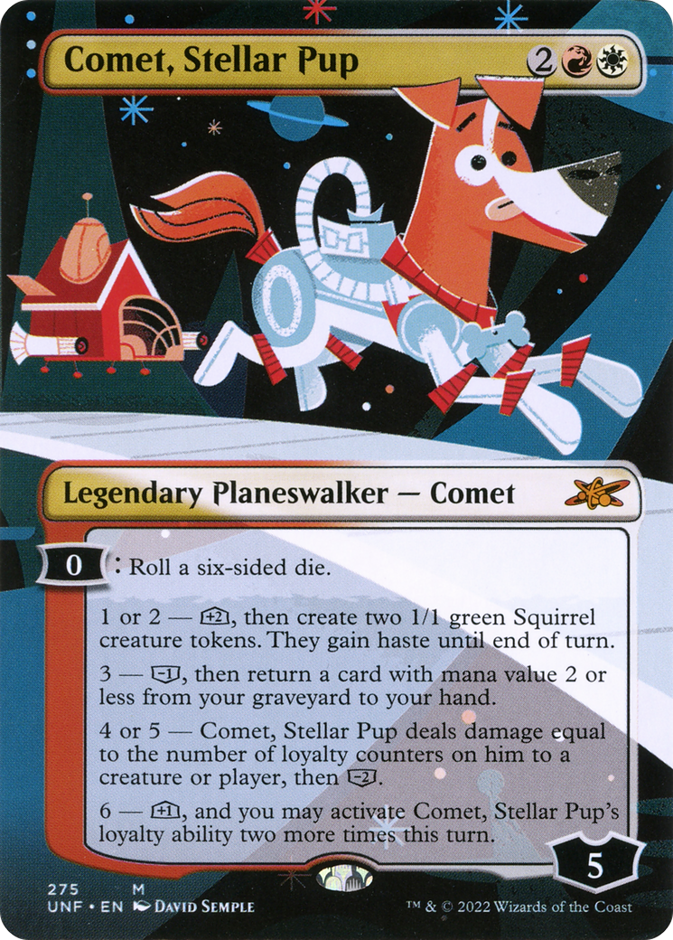 Image of Comet, Stellar Pup (Borderless) (UNF-275) - Unfinity: (Showcase) (Borderless) Foil