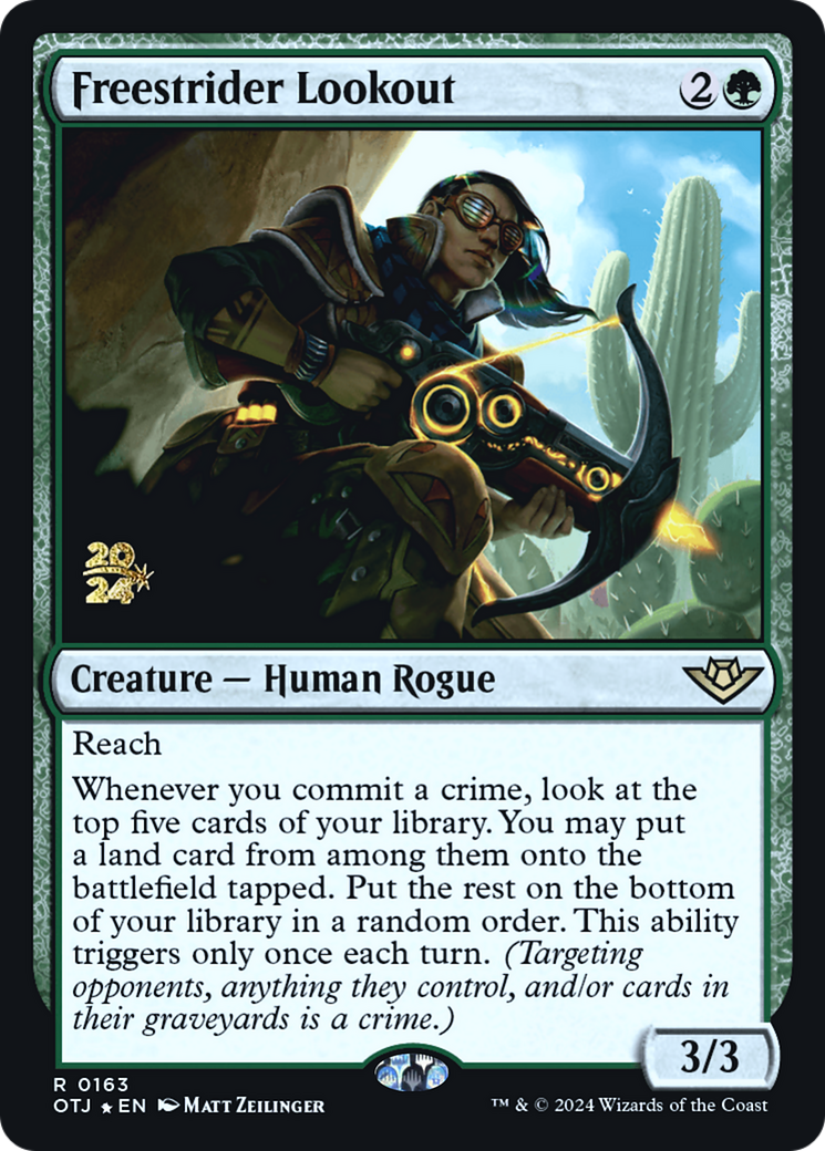 Image of Freestrider Lookout (PRE-163) - Outlaws of Thunder Junction Promos Foil