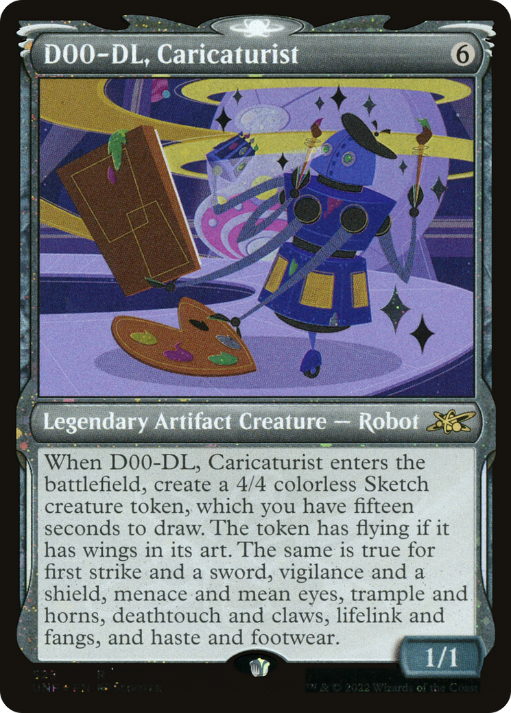 Image of D00-DL, Caricaturist (Showcase) (Galaxy Foil) (UNF-525) - Unfinity: (Showcase) Foil