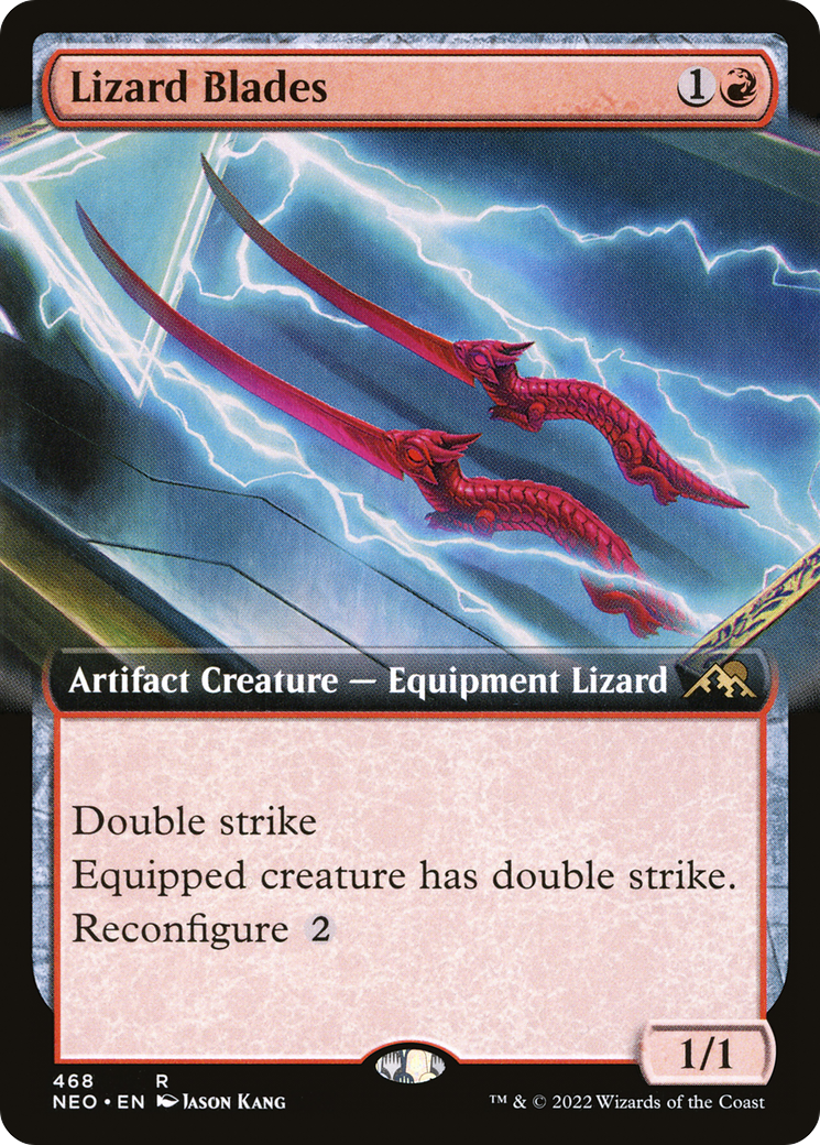 Image of Lizard Blades (Extended Art) (NEO-468) - Kamigawa: Neon Dynasty: (Extended Art) Foil