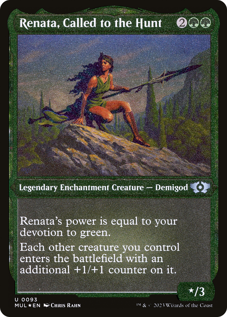 Image of Renata, Called to the Hunt (Foil Etched) (MUL-093) - Multiverse Legends: (enchantment) Foil