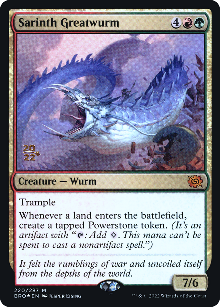 Image of Sarinth Greatwurm (PRE-220S) - The Brothers' War Promos Foil