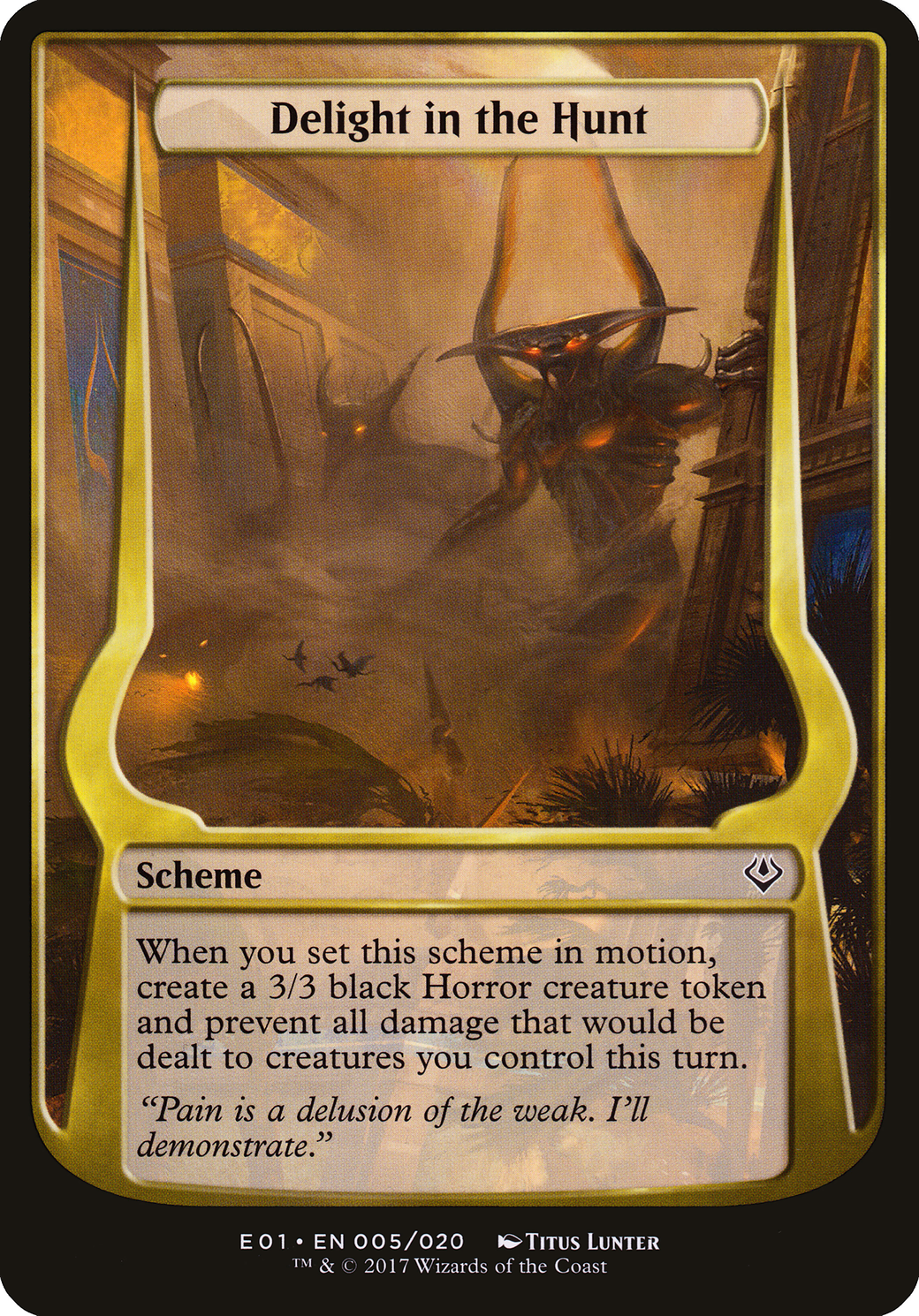 Image of Delight in the Hunt (Archenemy: Nicol Bolas) (OVER-05★) - Archenemy: Nicol Bolas Schemes