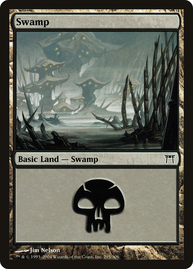 Image of Swamp (295) (CHK-295) - Champions of Kamigawa Foil
