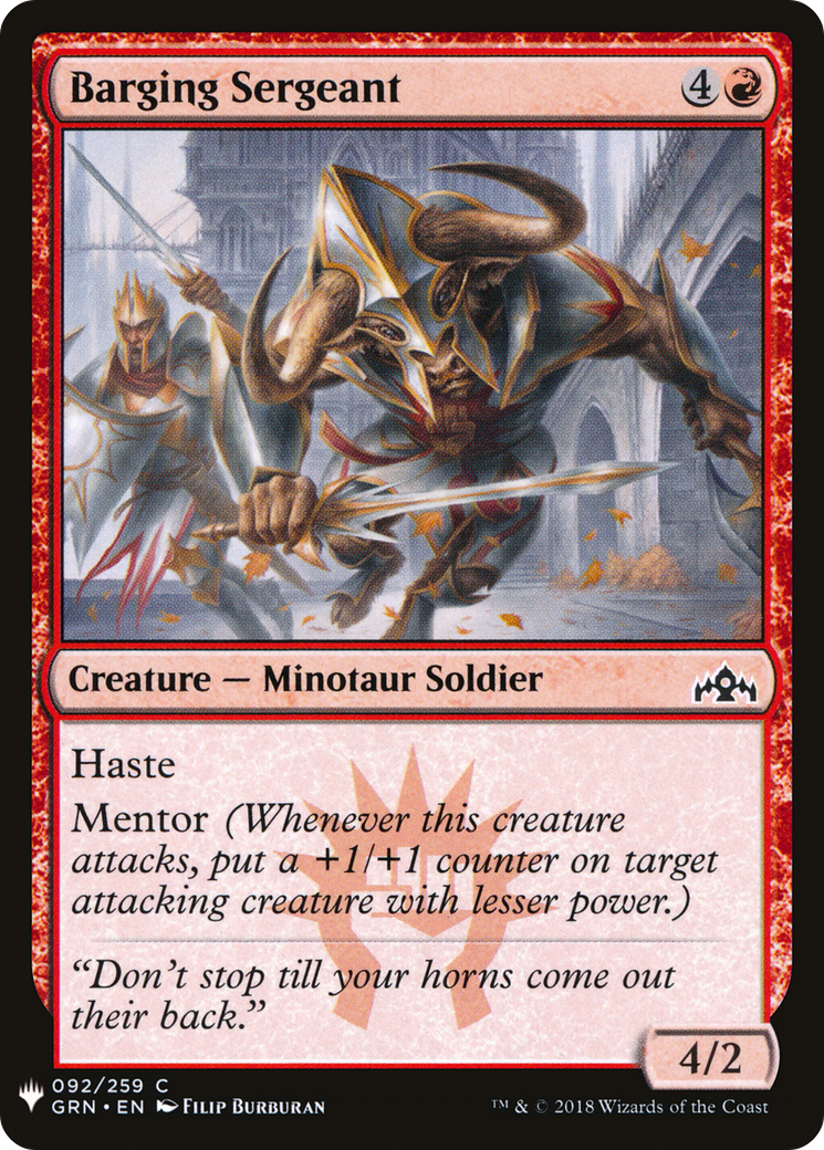 Image of Barging Sergeant (LIST-GRN-92) - The List