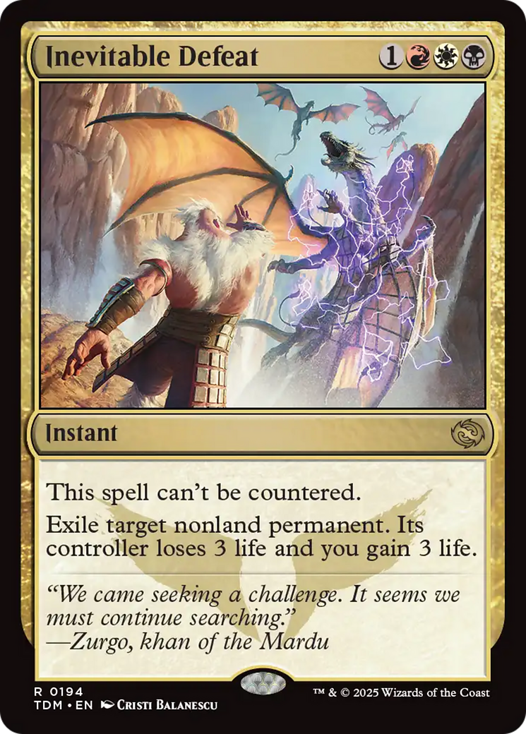 Image of Inevitable Defeat (TDM-194) - Tarkir: Dragonstorm Foil