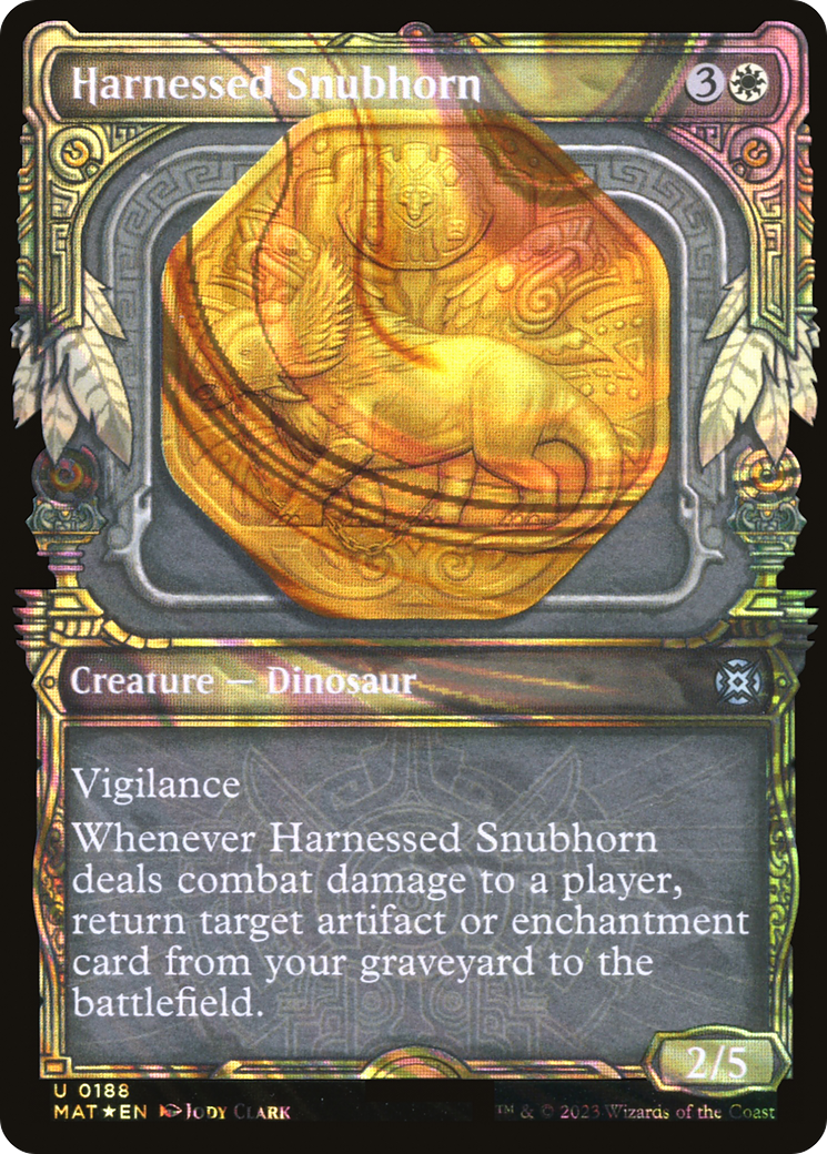 Image of Harnessed Snubhorn (Halo Foil) (MAT-188) - March of the Machine: The Aftermath: (Showcase) Foil