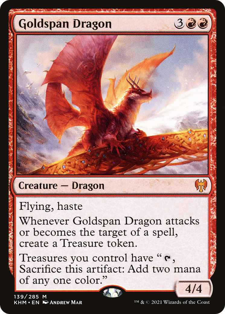 Image of Goldspan Dragon (KHM-139) - Kaldheim Foil