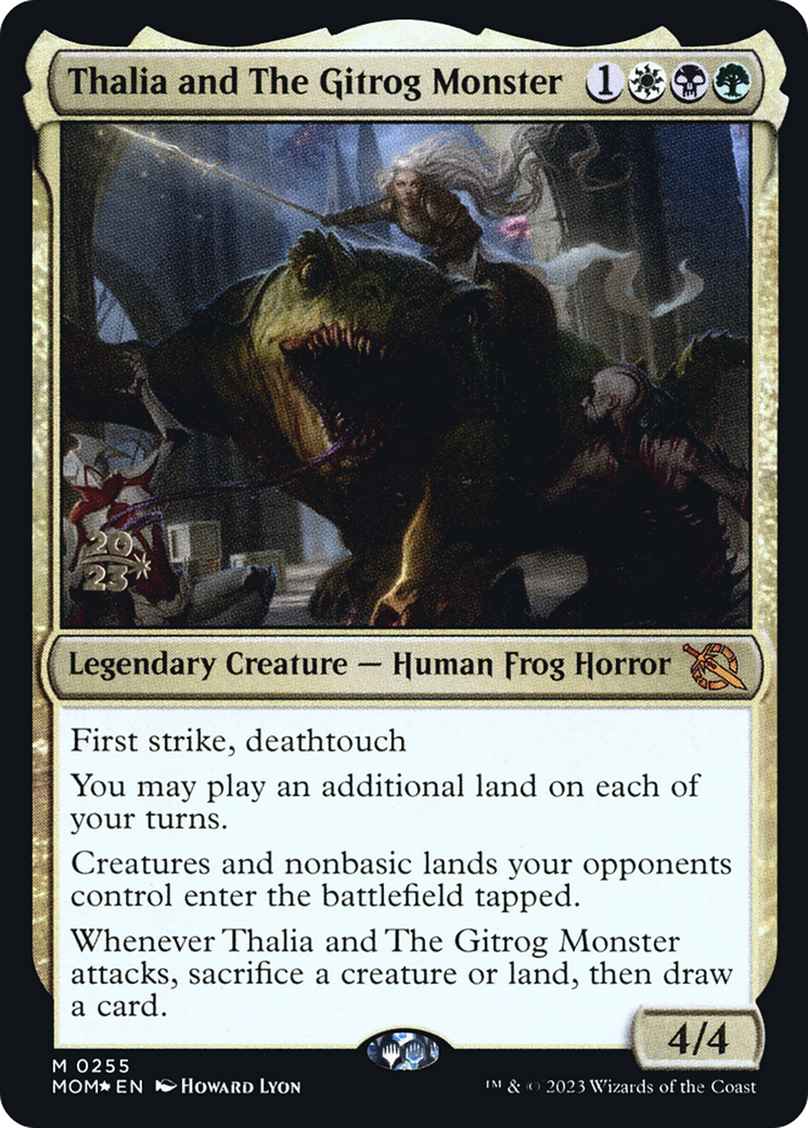 Image of Thalia and The Gitrog Monster (PRE-255) - March of the Machine Promos Foil